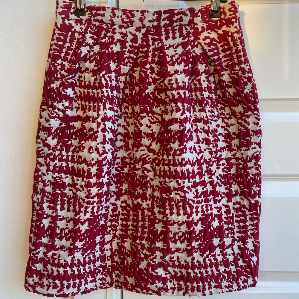 Carolina Herrera Red & White Tulip Skirt